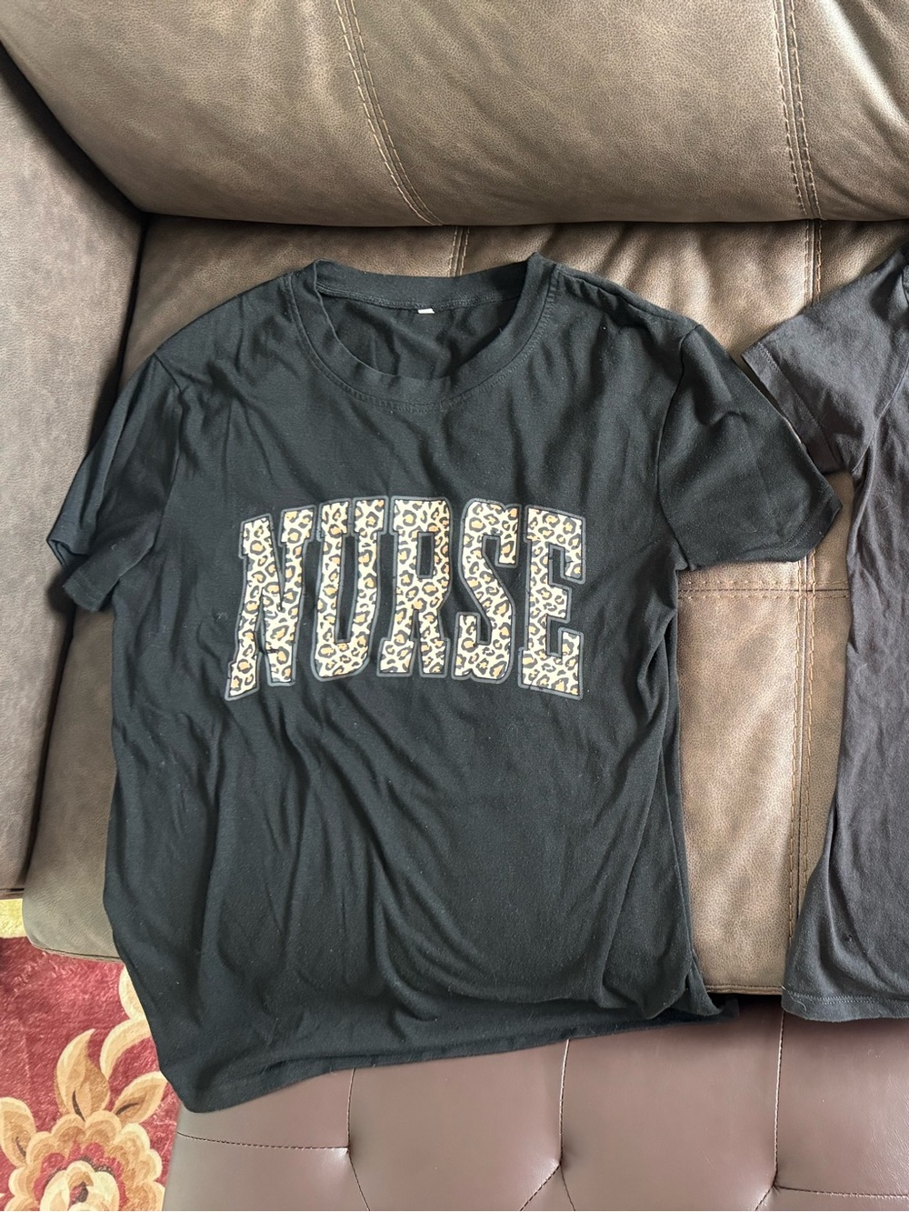 Womens Black Short-Sleeve Nurse Graphic Tee